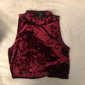 Forever 21 velvet crop top